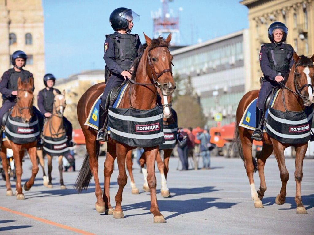 Без конной полиции не обходится ни одно крупное массовое мероприятие